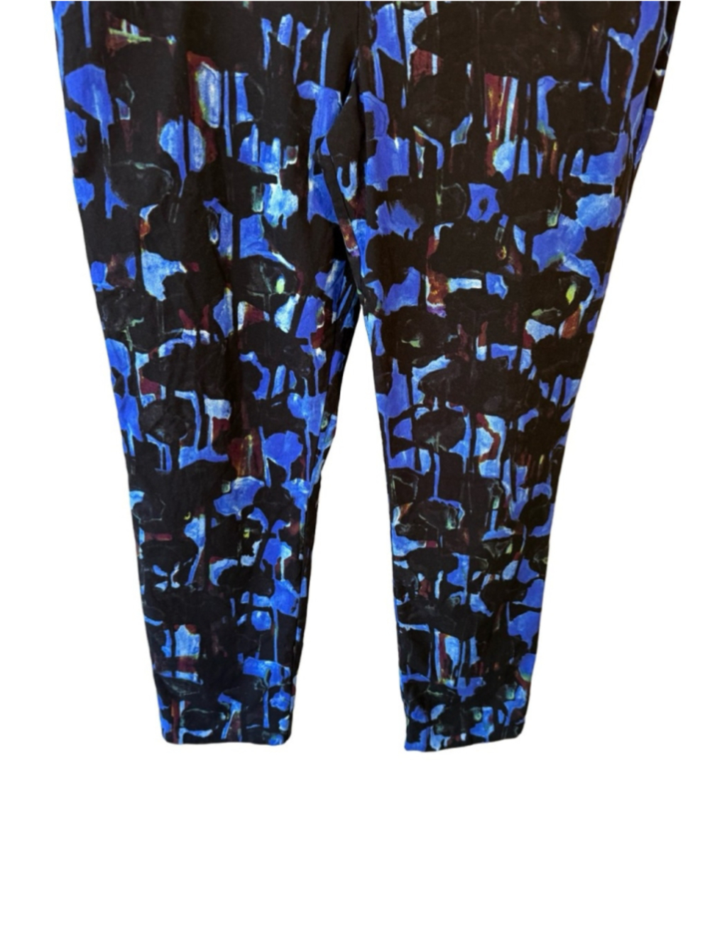 Joseph Ribkoff Black & Blue Abstract Ankle Pants Size 20 Stretch Capsule - Picture 10 of 12